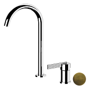 Daniel Club Смеситель для раковины высокий, без донного клап., излив 33,4 см, цвет: латунь матовая ANC655LOM