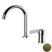 Daniel Club Смеситель для раковины высокий, без донного клап., излив 23,4 см, цвет: латунь матовая ANC655OM