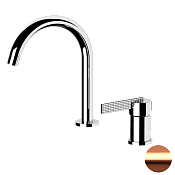 Daniel Club Смеситель для раковины высокий, без донного клапана, излив 23,4 см, цвет: медь браш ANC655RP