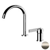 Daniel Club Смеситель для раковины высокий, без донного клапана, излив 23,4 см, цвет: сталь ANC655XV