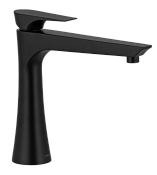 Daniel Diva Смеситель для раковины высокий, без донного клапана, излив 22,5 см, цвет: черный матовый DV607B15