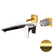 Daniel Diva Смеситель для раковины встраиваемый, излив 20,5 см, внеш. часть, цвет: золото браш DV632KBDP