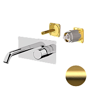 Daniel Trilogy Смеситель для раковины встраиваемый, излив 16,6 см, внеш. часть, цвет: золото браш TG632KBDP