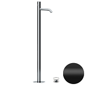 Daniel Trilogy Смеситель для раковины напольный, излив 18 см, с внутр. частью, цвет: черный матовый TG68815