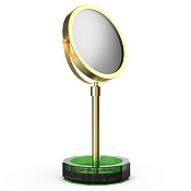 Decor Walther Kristall KSA Косметическое зеркало, 5x увеличение d15 см, цвет: зеленый/золото 0941996