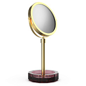 Decor Walther Kristall Косметическое зеркало, 5x увеличение d15 см, цвет: rich burgundy/золото 0941997
