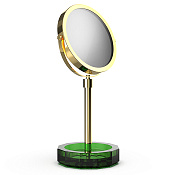Decor Walther Kristall KSA Косметическое зеркало, 5x увеличение d15 см, цвет: зеленый/золото 0941896