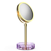 Decor Walther Kristall KSA Косметическое зеркало, 5x увеличение d15 см, цвет: фиолетовый/золото 0941980