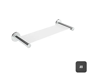 Almar Accessories Полка подвесная 30 см, с белой вставкой, цвет: PVD brushed absolute black E300003.AB
