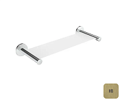 Almar Accessories Полка подвесная 30 см, с белой вставкой, цвет: PVD brushed high brass E300003.HB