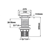 Allen Brau Fantasy Донный клапан без перелива, с керамической крышкой, цвет: бордо 5.11001.BD
