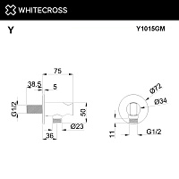 Whitecross Y Шланговое подключение с держателем, цвет: оружейная сталь Y1015GM