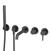 Whitecross Y Смеситель для ванны встраиваемый, на 2 потребителя, излив 22 см, цвет: оружейная сталь YSET1240GM