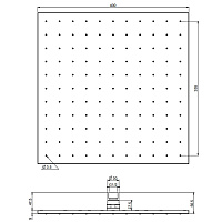 Fima Carlo Frattini Верхний душ 40Х40 см, 1 режим, без кронштейна, цвет black matt F2639/2NS