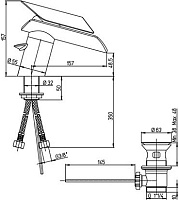 Paini Morgana Смеситель для биде с донным клапаном, излив 15,7 см, цвет: золото глянцевое PVD 73OP306VR