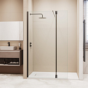 RGW Душевое ограждение walk-in 8 мм, Easy Clean, 110х195h см, стекло прозрачное, цвет: черный мат. 351005113-14