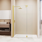 RGW Душевое ограждение walk-in 8 мм, Easy Clean, 100х195h см, стекло прозрачное, цвет: золото браш. 351005103-16