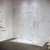 RGW Душевое ограждение walk-in 8 мм, Easy Clean, 120х195h см, стекло прозрачное, цвет: белый мат. 351005223-15