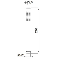 Paini Душевая лейка, 1 режим, латунь, цвет: черный брашированный PVD 53PZ155AS