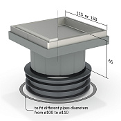 OMP Tea Kalamata Tileable Трап точечный 11,5 см, с решеткой со щелью для воды/под плитку, цвет: хром 9977.592.9