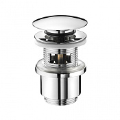 Olympia Донный клапан Click-Clack с переливом и керамической крышкой, цвет: хром глянцевый PILCK