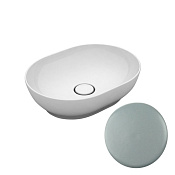 Olympia Trend Раковина чаша 50х38х14h см, без перелива и донного клапана, цвет: серый матовый TRE42SO50003