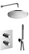 Alpi Blue Душевой комплект встраиваемый - смеситель, ручной и верхний душ, держатель, цвет: chrome SWK 951163 CR