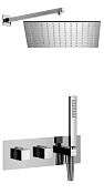 Alpi Una18 Душевой комплект встраиваемый - смеситель, ручной и верхний душ, держатель, цвет: chrome SWK 18L1163 CR