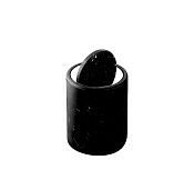 Alpi Portofino Контейнер для хранения с крышкой d10 см, мраморная колба, цвет: black CO 003 CR MNO