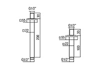 Alpi Soffioni Кронштейн для верхнего душа потолочный 10 см, цвет: chrome BD 047 CR