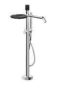 Alpi Portofino Смеситель для ванны напольный с душевым набором - руч. душ, шланг, держ., цвет:chrome PO 1804 CR MTL