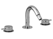 Alpi Blue Смеситель для биде на 3 отверстия, без донного клапана, длина излива 12,5 см, цвет: chrome BU 85621 CR