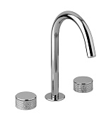 Alpi Portofino Смеситель для раковины высокий на 3 отв., без д/к, высота излива 17,8см, цвет: chrome PO 691 CR MTL