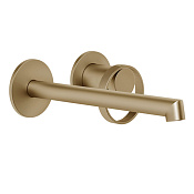 Gessi Anello Смеситель для раковины встр., излив 20,5 см, внеш. часть, цвет: warm bronze brushed PVD 63383#726