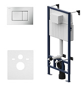 Am.Pm ProC Инсталляция для подвесного унитаза с кнопкой смыва и шумоизоляцией, цвет: хром матовый I012707.0231