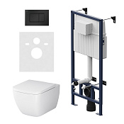 Am.Pm Gem Комплект: инсталляция, унитаз подвеснй, сиденье, кнопка смыва, цвет: белый глянцевый IS70238.901701