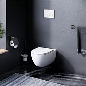 Am.Pm Awe Комплект: унитаз безободковый, инсталляция, кнопка, сиденье, цвет: белый глянцевый IS47001.111700