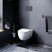 Am.Pm Awe Комплект: унитаз безободковый, инсталляция, кнопка, сиденье, цвет: белый глянцевый IS49038.111700