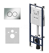 Am.Pm MasterFit Инсталляция для унитаза, глуб. 20 см, клавиша, креплений, шумоиз., цвет: хром мат. I012710.0131