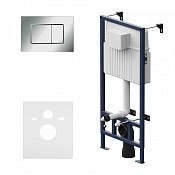 Am.Pm ProC Инсталляция для подвесного унитаза с кнопкой смыва и шумоизоляцией, цвет: хром глянцевый I012707.0251