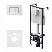 Am.Pm ProC Инсталляция для подвесного унитаза с кнопкой смыва и шумоизоляцией, цвет: белый глянцевый I012707.0201