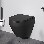 Am.Pm Spirit V2.0 Унитаз подвесной 36,5х48,5 см, безободковый с крышкой микролифт, цвет: черный мат. C701700MBSC