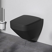 Am.Pm Inspire V2.0 Унитаз подвесной 39х55 см, безободковый с крышкой микролифт, цвет: черный матовый C50A1700MBSC