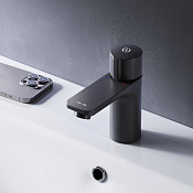 Am.Pm X-Joy Смеситель для раковины, без донного клапана, длина излива 9,9 см, цвет: черный мат. F85A02522