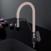 Am.Pm Like Смеситель для кухни с возможностью подключения фильтра, гибкий излив, цвет: черный мат. F8007826