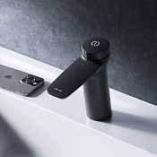 Am.Pm Inspire V2.0 Смеситель для раковины, без донного клапана, излив 12,5 см, цвет: черный мат. F50A02522
