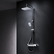 Am.Pm Func Душевая стойка: термостат, верхний и ручной душ, шланг, цвет: хром глянцевый F078F200