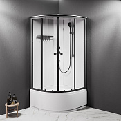 Am.Pm X-Joy Душевая кабина 88х206h см, универсальная, стекло прозрачное 4 мм, цвет: черный матовый W94C-401A-090BT