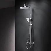 Am.Pm Func Душевая стойка: термостат, верхний и ручной душ, шланг, цвет: хром глянцевый F078F400