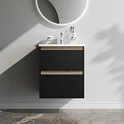 Am.Pm X-Joy Тумба под раковину 52,5х44,5х60h см, подвесная, 2 ящика, цвет: черный матовый M85AFHX0552BM